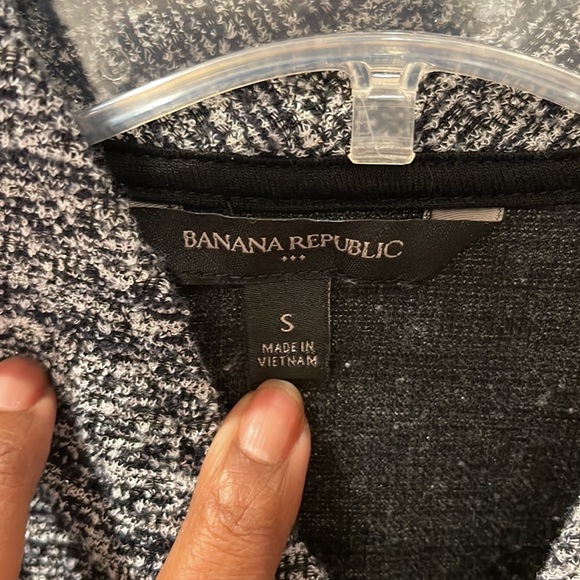 Banana Republic Black & White Boule Lurex Zipper Moto Style Jacket - Picture 14 of 16